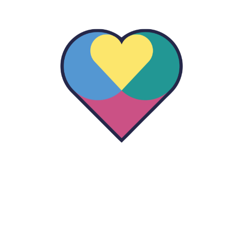 The logo of stories for change: the promise heart above an open book.